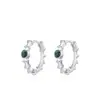 Pendientes de Plata de Ley 925 Nuevos Sencillos Retro Malquita Bambú para Mujer Moda Elegante Gama Alta Nuevos Pendientes Chinoserie