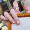 Uñas Portátiles Puras Hechas a Mano, de Gama Alta, Deslumbrantes Hielo-Transparente Ojo de Gato Diamantes Triturados, Lujo Ligero, Puro Deseo, Manicura Dulce y Fresca, Uñas Postizas Removibles