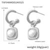 Personalidad Estilo Británico Nicho Ola Textura de Puntos Sentido del Diseño Joyería de Perlas de Agua Dulce Elegante Acero Titanio Traje de Moda
