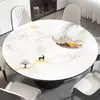 Mantel para Mesa Redonda Impermeable y a Prueba de Aceite, No Lavable, Estilo Nórdico Vidrio Suave de PVC Mantel Redondo para Mesa de Comedor, Mantel Protector para Mesa de Café del Hogar