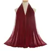 Novo Lenço de Cabeça de Chiffon com Pérolas e Strass para Mulheres, Lenço Longo com Corrente para Sorteio, Lenço Longo, Xale YS010