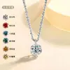 Colgante Simple de Diamante Mosan de Plata Esterlina S925 Regalo de San Valentín para Novia Cadena para Clavícula Collar Brillante de Lujo Ligero