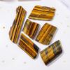 Piedra de ojo de tigre de cristal natural, piedra cruda, rebanada de mineral, muestra pulida, sin importar la tarjeta, rebanada hecha a mano, decoración, placa decorativa