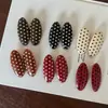 Pinza de Cocodrilo con Lunares Blancos y Negros para Mujer, Pinza Ovalada Versátil para Flequillo, Lindo Pasador de Acetato Accesorio para el Cabello