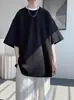 Venta Directa de Fábrica Tendencia Nuevo Estilo Artístico Moda Simple Verano Nuevo Manga Corta Textura Waffle Camiseta de Gama Alta para Hombre