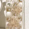 Funda Transparente Anticaída Flor de Diamante Dorado Adecuada para Serie Iphone15/16/17 Promax/14 Funda Protectora para Teléfono Móvil