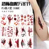 Set de Pegatinas de Tatuaje Falso de Halloween Transfronterizo, Pegatinas de Herida Sangrienta de Terror para Mascarada, Se Puede Reenviar con Etiquetado Privado