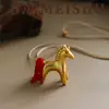 Nuevo Moda y Exquisito Ojo de Gato Pony Sol Dorado Collar Largo Lujo Ligero Nicho Gama Alta Cadena de Suéter Ajustable