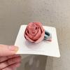Horquilla de flor de hoja estilo coreano DIY accesorios para el cabello tocado flor horquilla estilo universitario rosa de tela hecha a mano tocado de niña