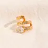 Estilo Europeo y Americano Chapado en Oro Cobre Versátil Brazaletes para Oreja Múltiples Capas Minimalista Nicho Temperamento Zirconia Japoneses y Coreanos Pendientes