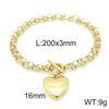 Collar y pulsera de acero inoxidable con forma de corazón y hebilla de temperamento europeo y americano con forma de rueda de tarjeta para mujer