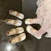 Zapatos Mary Jane planos de plata estilo francés para mujer, nueva colección de otoño 2026, punta redonda, pequeños zapatos de cuero estilo coreano delicados