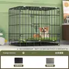 Jaula para perros de uso doméstico, jaula plegable de metal para interiores para perros Teddy, jaula pequeña para perros con inodoro, espacio amplio, jaula para mascotas para montar en coche