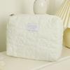 Bolsa de Maquillaje Nubes Acolchadas Color Crema Alto Valor de Belleza Corazón de Niña Portátil Almacenamiento de Maquillaje de Mano Bolsa de Lavar Gran Capacidad