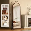 Espejo de cuerpo entero estilo vintage para uso doméstico, espejo de alta gama de lujo ligero, espejo de pie para pared, espejo de tocador retro para el dormitorio de las niñas, popular en línea