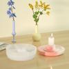 Punto de fábrica diy gota de cristal goma soporte para velas de aromaterapia redondo amor redondo molde de silicona para portavelas
