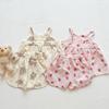 Ins Conjunto de roupas para casa do bebê Verão Bebê bonito impresso gaze de algodão Sling Top Shorts Conjunto de duas peças