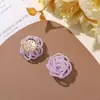 Brincos Redutores de Idade Winding Roses DIY Feitos à Mão com Contas de Arroz Frescas para Meninas de Primavera Brincos Clipe Lateral Flor de Sapato Acessórios