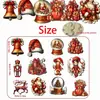 24 Piezas de Nuevos Productos Transfronterizos Bola de Cristal de Madera Papá Noel Bola de Nieve Decoraciones Navideñas Colgantes Planos de Madera