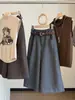 Pantalones de traje de pierna ancha de mezcla de lana de alta gama para mujer, nueva colección otoño 2026, estilo coreano, modernos y elegantes, adecuados para el trabajo, pantalones cropped de pierna recta