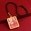 Collar con Tanga de Zorro Semi-Pintado a Mano con Adornos Dorados Estilo Xizang