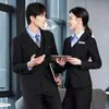 Nuevos Conjuntos de Traje de Primavera y Otoño para Hombre y Mujer para Compras Gubernamentales y Empresariales, Ropa de Trabajo para Ventas, Conjuntos de Traje Profesionales, Ropa de Trabajo con Textura de Bambú