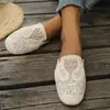 Sandalias tejidas a mano de estilo francés para mujer, sandalias romanas caladas, sandalias planas para mujer, zapatos de fábrica de Dongguan