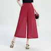 Pantalones Falda de Gasa Doble Capa de Chifón para Mujer, Verano 2026 Delgados Sueltos de Pierna Ancha, Pantalones Cortos Casuales, Modernos