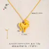 Tienda de Oro Puzuo Mismo Estilo Arena Dorada Accesorios DIY Colgante de Gato Persa Incrustado de Diamantes Collar de Gato Noble y Elegante Cadena para Suéter