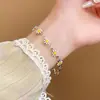 Pulsera de Acero Inoxidable con Forma de Pétalo de Venta Caliente Transfronteriza, Femenina, Versátil, Sencilla, Pulsera Geométrica de Acero de Titanio para Parejas, Joyería de Mano