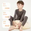Conjunto de Ropa Interior Térmica de Lana y Seda para Niños Otoño/Invierno Nuevo Top y Pantalones de Otoño para Niños Ropa Térmica Generadora de Calor para Niñas