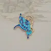 Abanico DIY Hecho a Mano de Aleación Estilo Vintage con Incrustaciones de Nácar, Patrón de Paisaje y Floral, Base Lisa, Accesorio de Mariposa de Alta Calidad para Hanfu