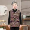 Coletes de primavera e outono para mulheres de meia-idade e idosas, coletes de vovó, coletes de outono para mães, coletes de outer wear estilo chinês para senhoras idosas