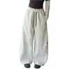 Calça de Moletom Feminina Primavera e Outono 2026 Nova Casual Estilo Coreano Calça de Perna Larga Tricotada para Crianças Maiores Roupa Infantil Transfronteiriça
