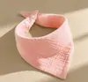 Babero triangular de algodón puro Clase A para bebé, cuatro capas de gasa, absorbente, transpirable, babero para baba de bebé, recién nacido, transfronterizo