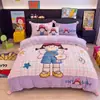 2026 Novo Estilo Pom-pom Espessado Estampado Formato Grande Desenho Animado Alta Gramatura Leite Fleece Conjunto de Três Peças Conjunto de Quatro Peças Lençol de Cama Cama