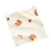 Toalla Cuadrada para Recién Nacido, Toalla Facial de Bebé de Gasa de Algodón Crepé de Cuatro Capas, Absorbente y Transpirable, Babero para Bebé con Estampado de Dibujos Animados