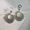 Placa de Incienso Repelente de Mosquitos Estilo Étnico Vintage Pendiente de Clip Sin Agujeros en las Orejas Pendientes de Anillo Grande Exagerados para Mujer Plata Europea y Americana Pendientes Nuevos