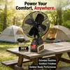 Ventilador Elétrico de Comércio Exterior de 8 polegadas para Uso Externo Transfronteiriço, Ventilador com Bateria de Lítio de Longa Duração, Multifuncional, Alta Potência, Velocidade Ajustável