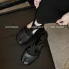 Sapatos Ballet Mary Jane Femininos Confortáveis de Verão com Dedos Separados e Recortes, Couro Completo por Dentro e por Fora