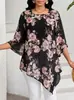 2026 Estación de Verano de Estación Independiente de Amazon Nuevo Casual Versátil Top Moda Estampado Floral Cuello Redondo Europeo Americano Más Vendido