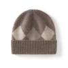 Chapéus de Caxemira de Luxo para Crianças, Chapéus de Caxemira Color Block para Homens e Mulheres, Chapéus de Pelo Espessos de Inverno, Chapéus Baotou para o Frio, Chapéus de Bacia