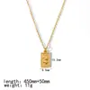 Design retrô francês moda de nicho Pingente de Sol Quadrado Aço inoxidável banhado a ouro 18K Colar elegante moda europeia e americana
