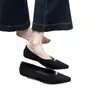 Zapatos de mujer de estilo coreano, de punta cuadrada, poco profundos, modelo de otoño nuevo con hebilla metálica, gamuza, tacón bajo, versátiles para ir al trabajo, zapatos de mujer elegantes y con estilo