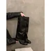 Botas de Montar de Caña Alta con Tacón Alto Estilo Chanel Bloques de Color para Mujer, Nuevo Modelo 2026, Botas Largas Color Caqui para Primavera, Otoño e Invierno