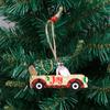 Nuevas Decoraciones Navideñas Adornos Colgantes para Árbol de Navidad Coche de Madera Pintado Colgante de Anciano sin Rostro Colgante de Madera Decorativo