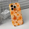 Estilo Influencer Pintura al Óleo Retro Naranja Floral Nicho Artístico 18Pro Capa Dura de Una Sola Capa Funda para Teléfono Iphone17