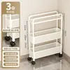 Prateleira de armazenamento para espaço estreito na cozinha, prateleira de armazenamento doméstica de vários níveis de piso com rodas, carrinho ultra-estreito de 13CM para geladeira, banheiro