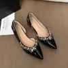 Zapatos de Mujer de Estilo Nuevo 2026 con Punta Fina, Corte Lateral, Color Nude y Tacón Oculto, Zapatos de Charol Modernos y Espectaculares de Boca Baja para el Trabajo