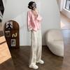 Calça Wide Leg Estampada com Fivela Estilo Chinês NUNBAI para Mulheres Primavera e Verão Vintage Estilo Nacional Cintura Alta Caimento Cetim Casual